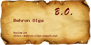 Behron Olga névjegykártya